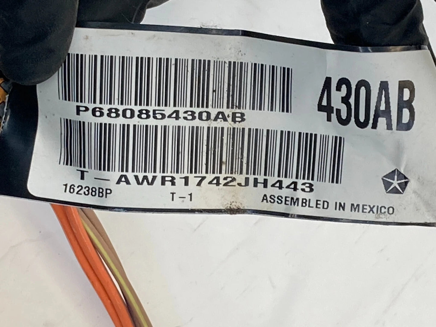 2011-2014 DODGE AVENGER REAR LEFT SIDE DOOR HARNESS WIRING WIRE 68085430AB OEM