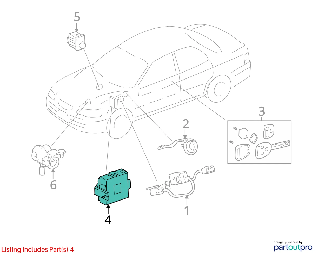 2000 2001 LEXUS ES300 RECEIVER DOOR CONTROL MODULE UNIT 89741-33280 OEM