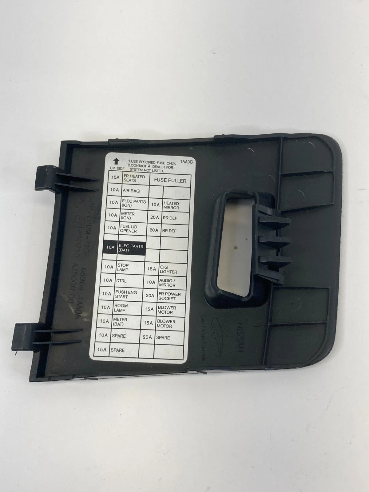 09-14 NISSAN MURANO DASH INTERIOR CABIN PANEL FUSE BOX DOOR COVER 68964-1AA0A