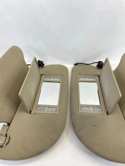 2003 2004 LINCOLN TOWN CAR SUNVISOR ILLUMINATED SET PAIR LEFT & RIGHT BEIGE OEM