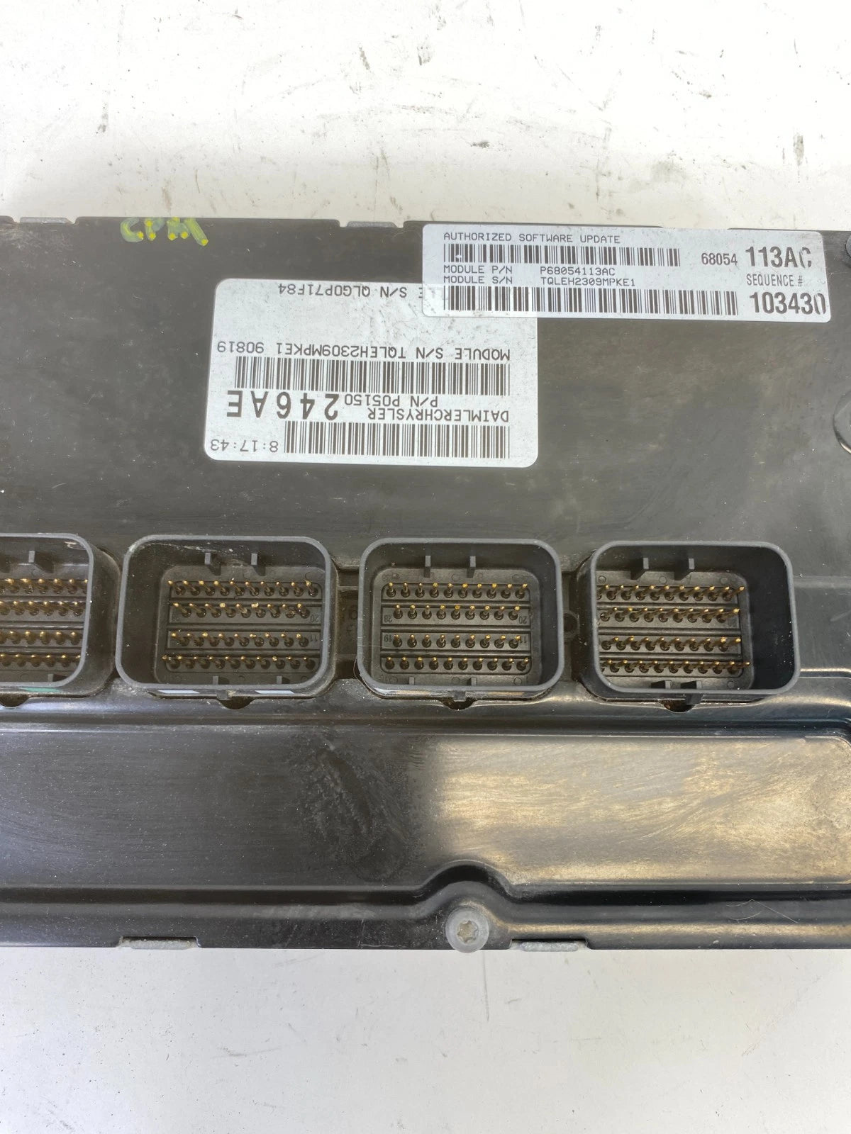 2010 CHRYSLER 300 2.7L V6 24V ENGINE COMPUTER CONTROL MODULE UNIT 68054113AC OEM
