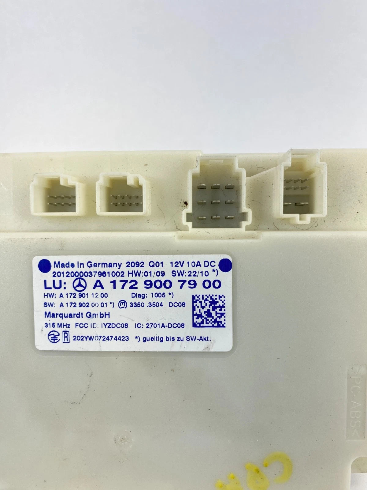 2010-2015 MERCEDES-BENZ GLK350 KEYLESS IGNITION CONTROL MODULE A172-900-79-00