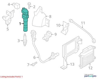 11-14 HYUNDAI SONATA 2.0L L4 16V IGNITION COIL IGNITER DENSO 27300-2G700 OEM