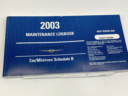 2003 Chrysler Town & Country Owner's Manual Guide Warranty Information w/ Case