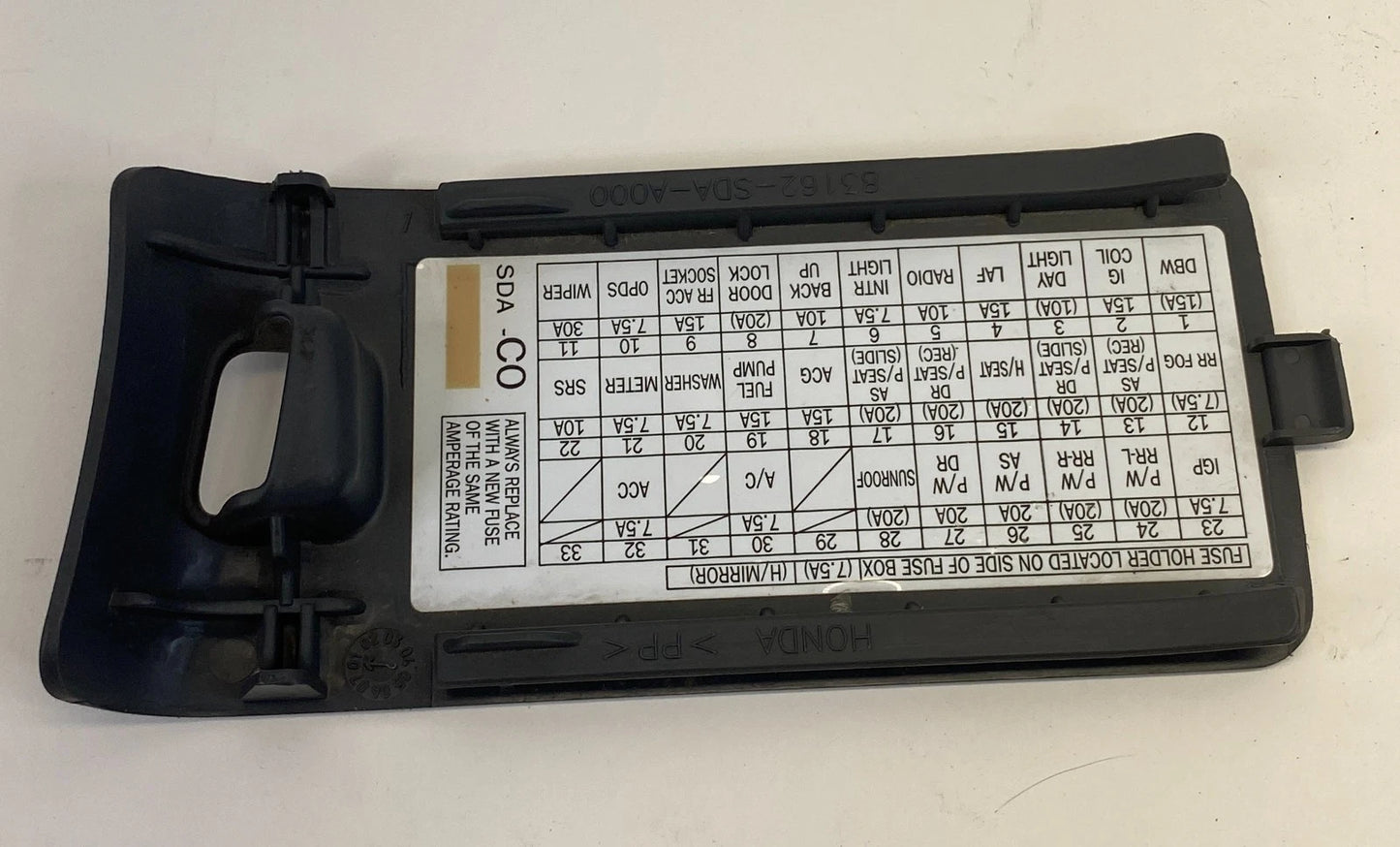 2003-2007 HONDA ACCORD LEFT SIDE FUSE BOX DOOR LID COVER BEZEL 83162-SDA-A000