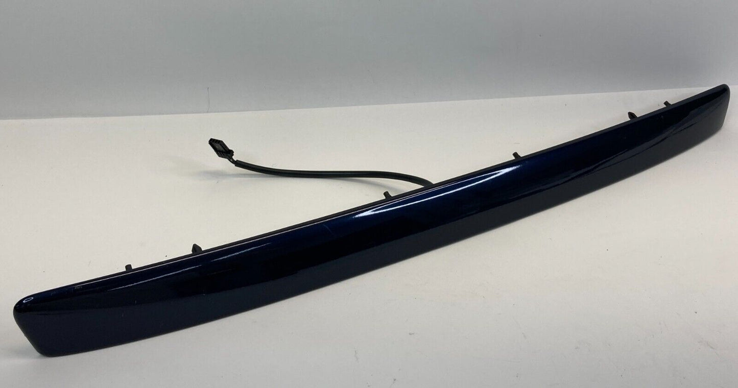 03-07 Saab 9-3 Sedan Trunk Lid Handle License Plate Molding Panel w/ Lamp Blue