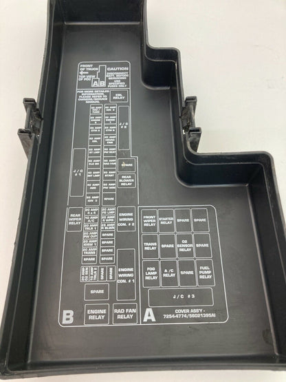 2001 Dodge Dakota Durango Fuse Box Relay Lid Distribution Cover Top 56021395AI