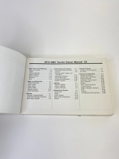 2010 GMC TERRAIN OWNERS MANUAL WARRANTY INFORMATION ONSTAR GUIDE SET OEM