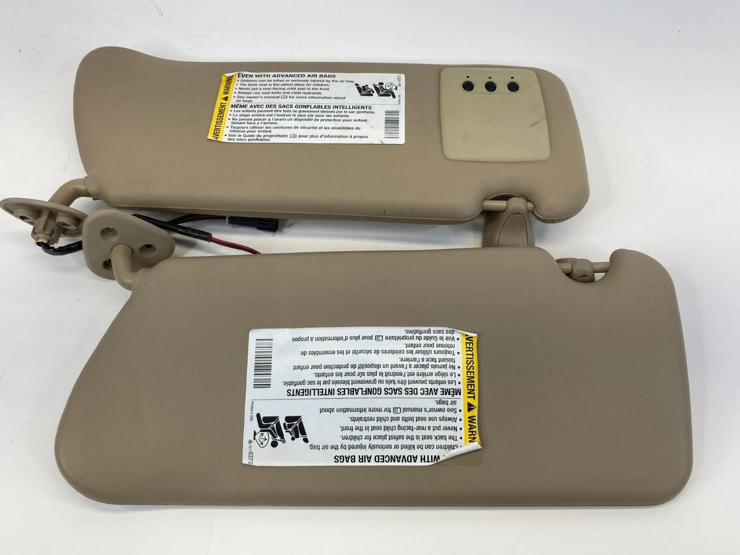 2004-2009 CADILLAC SRX FRONT LEFT RIGHT SUNVISORS PAIR SET ASSY UNIT OEM FACTORY