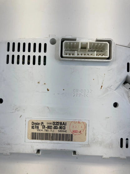 2005 JEEP GRAND CHEROKEE 5.7 INSTRUMENT CLUSTER SPEEDOMETER 56050228AI UNK MILES