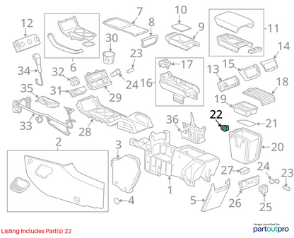 2011 2012 GMC ACADIA INSTRUMENT AUXILIARY JACK USB SOCKET RECEPTACLE 20928734