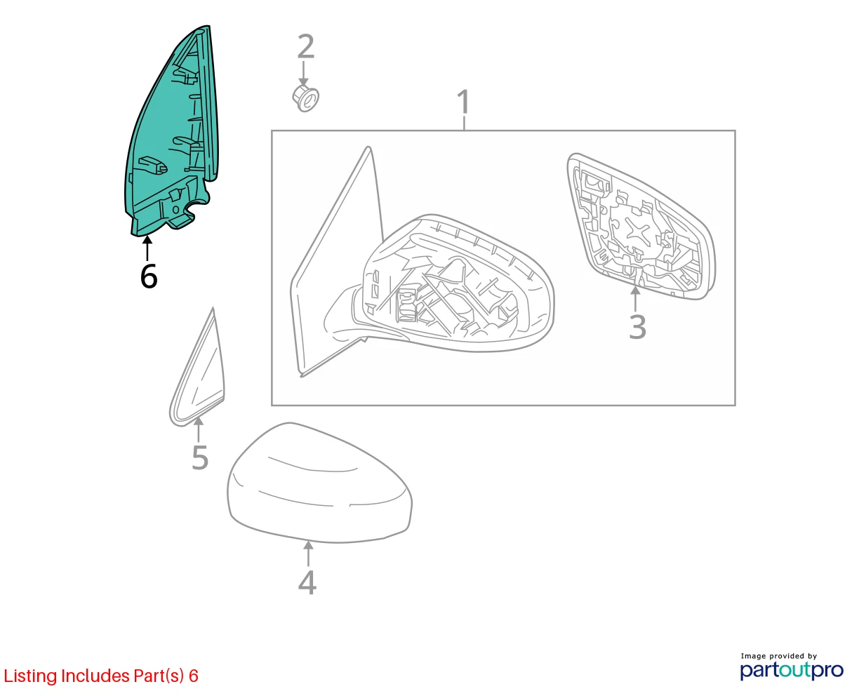 2009-2014 NISSAN MURANO FRONT LEFT DRIVER INNER DOOR MIRROR COVER 80293-1AA0A