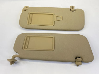 14-17 HYUNDAI ACCENT SUNVISOR SUN VISORS SHADE PAIR SET LH RH TAN W/ MIRROR OEM