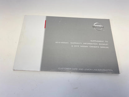 2015 NISSAN SENTRA OWNERS MANUAL SET BOOKS WITH CASE USER GUIDE GENUINE OEM