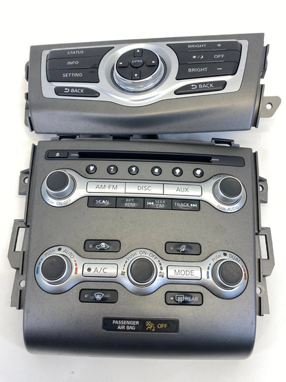 2009 10 11 2012 NISSAN MURANO AM/FM RADIO CD PLAYER FACEPLATE CLIMATE CONTROL