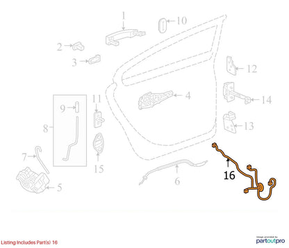 2015-2017 BUICK REGAL REAR LEFT SIDE DOOR WIRE HARNESS WIRING 13462893 OEM
