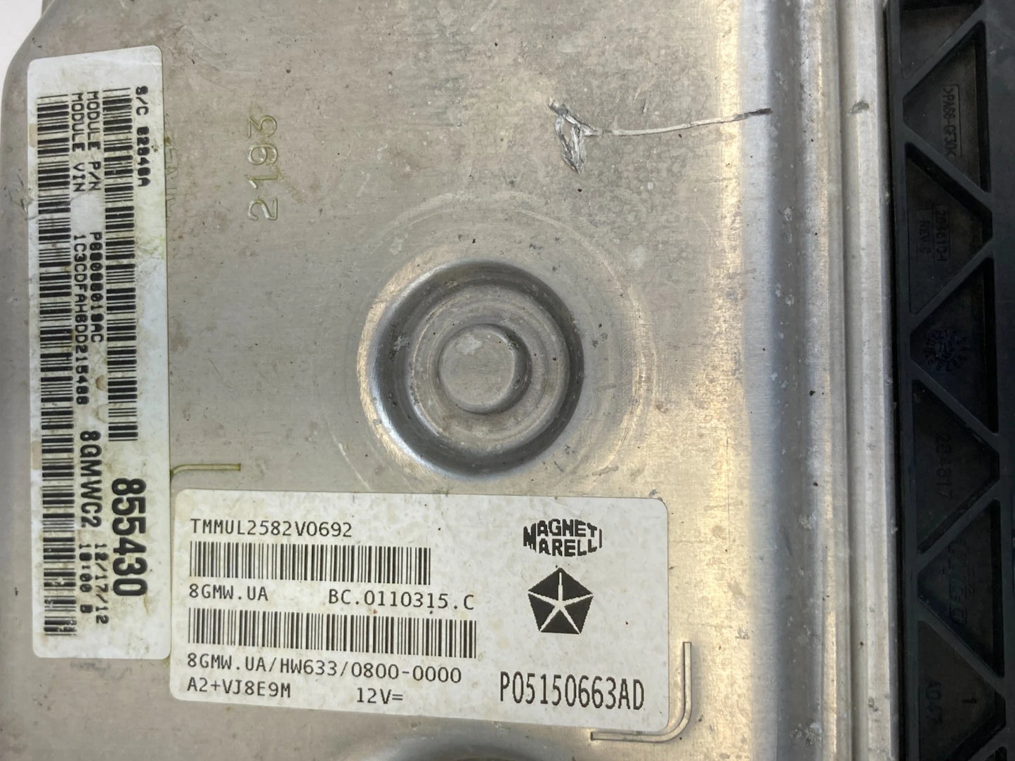 2013 DODGE DART 1.4L L4 A/T ENGINE COMPUTER CONTROL MODULE ECM ECU 05150663AD