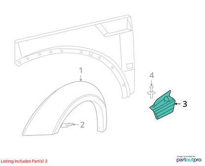 07-11 DODGE NITRO FRONT LEFT SIDE EXTERIOR FENDER GRILLE TRIM MOLDING 55157165AE