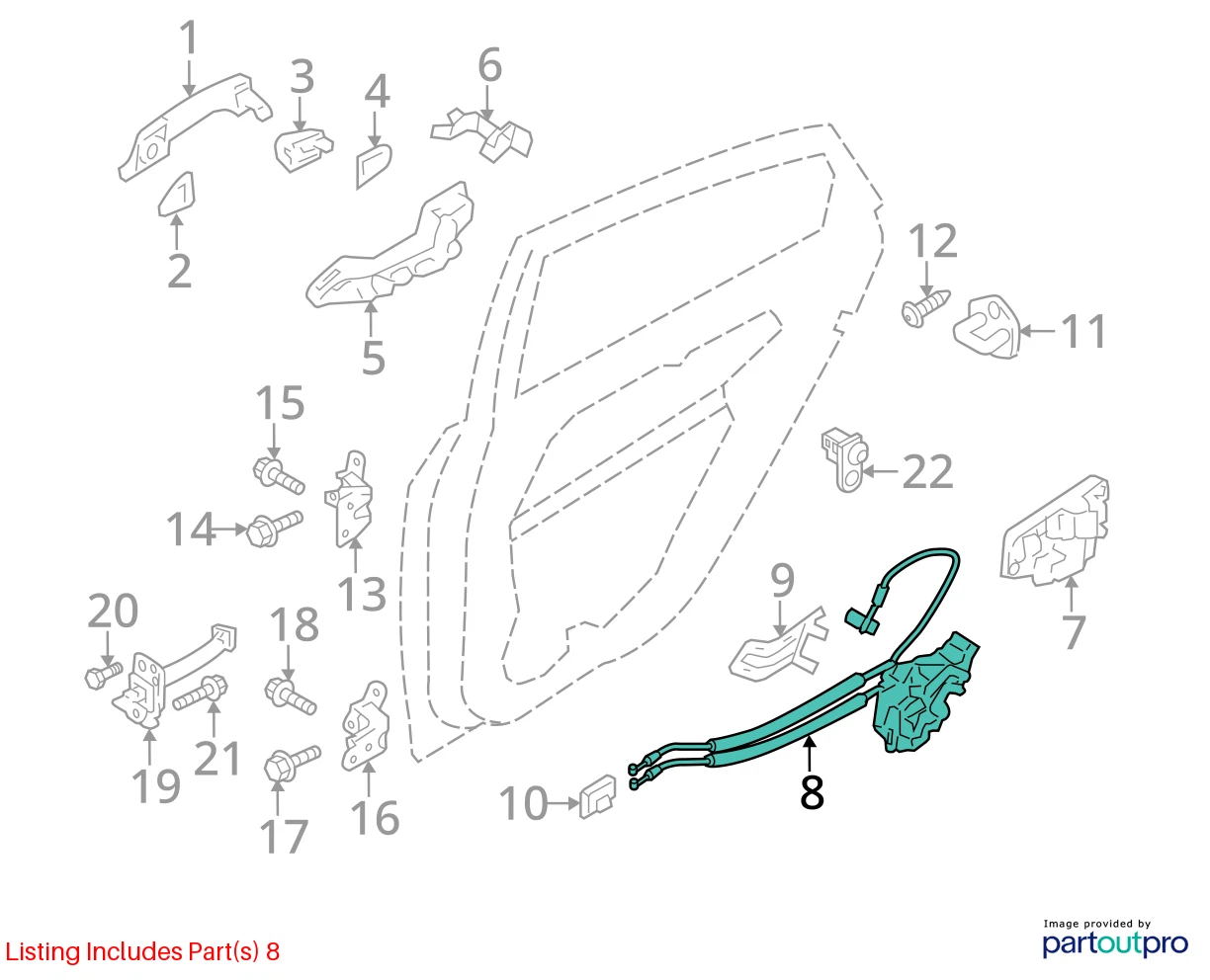2011-2015 HYUNDAI SONATA REAR LEFT DOOR LOCK ACTUATOR LATCH 81410-3S000 OEM