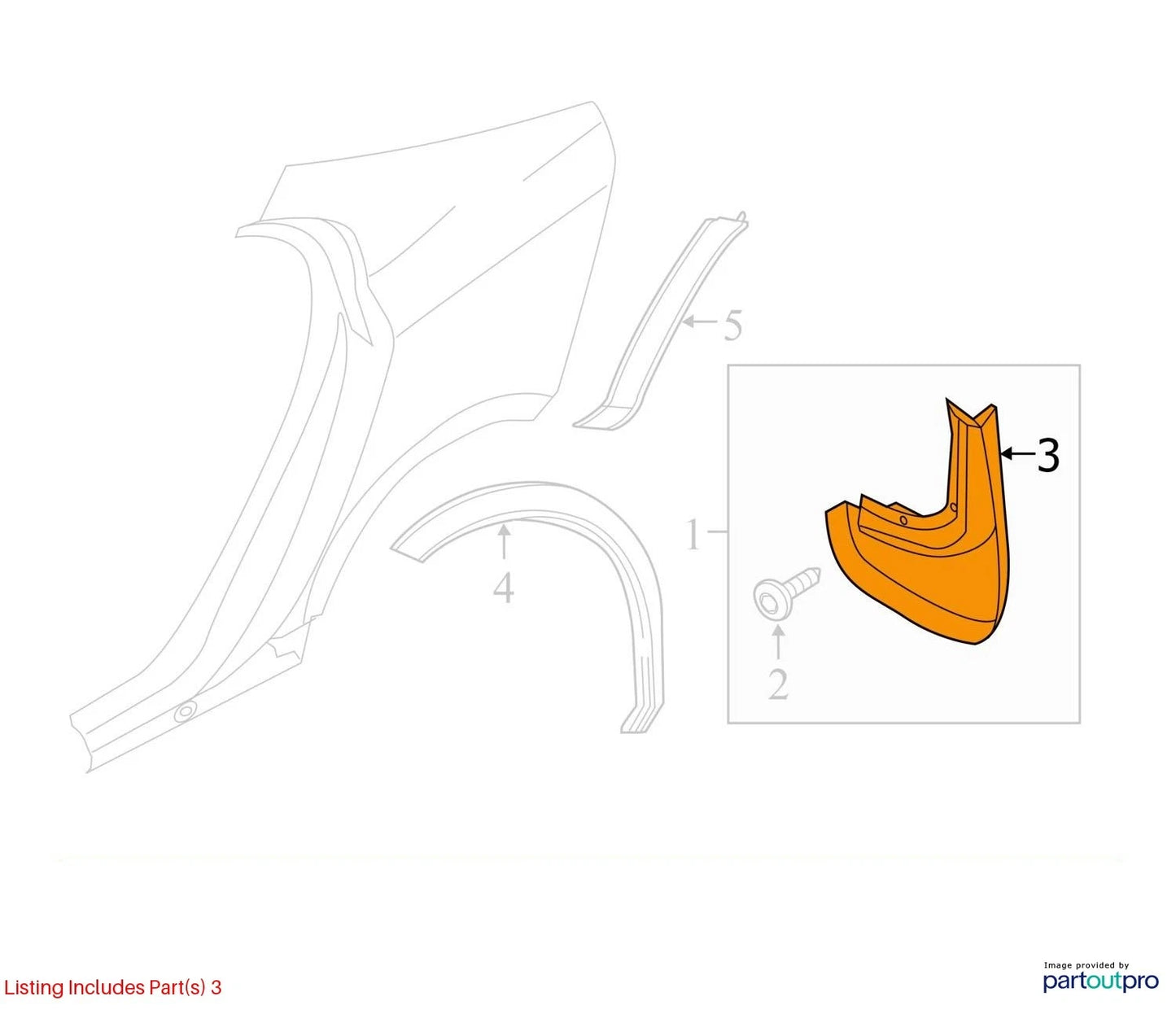 2011-2018 VOLVO S60 REAR LEFT MUD GUARD SPLASH FLAP UNIT OEM FACTORY 31265333