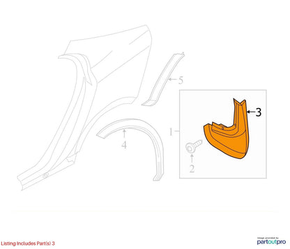 2011-2018 VOLVO S60 REAR LEFT MUD GUARD SPLASH FLAP UNIT OEM FACTORY 31265333