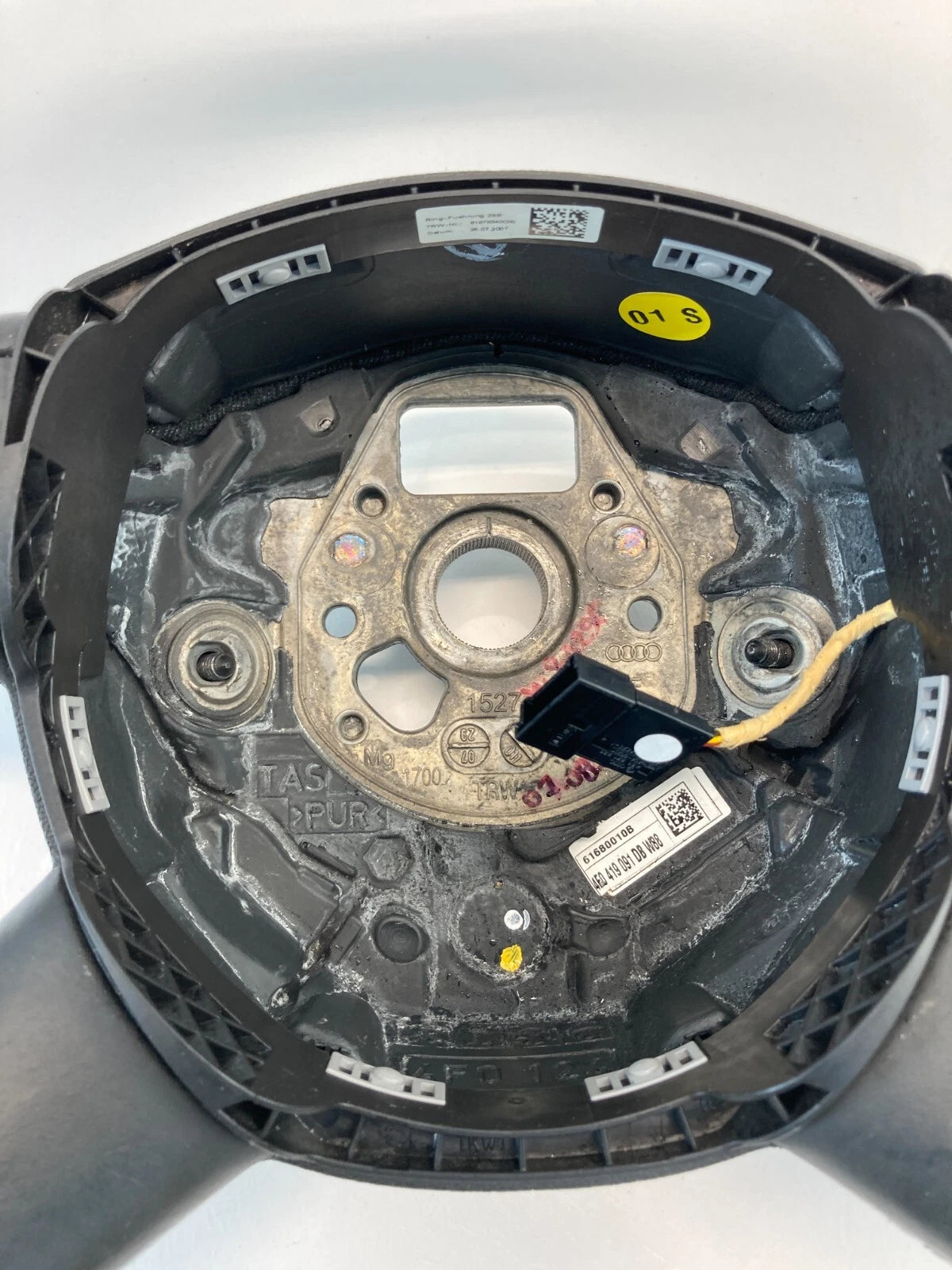 2007-2009 AUDI Q7 STEERING WHEEL CRUISE CONTROL SWITCH 4 SPOKE LEATHER 4F0419091