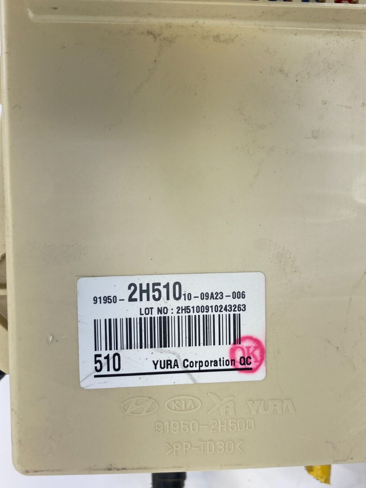 2007-2010 Hyundai Elantra 2.0L L4 Interior Fuse Box Relay Junction 91950-2H510