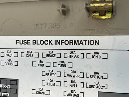 2000-2006 GMC YUKON TAHOE LEFT DASH END CAP INTERIOR FUSE BOX COVER 15771385