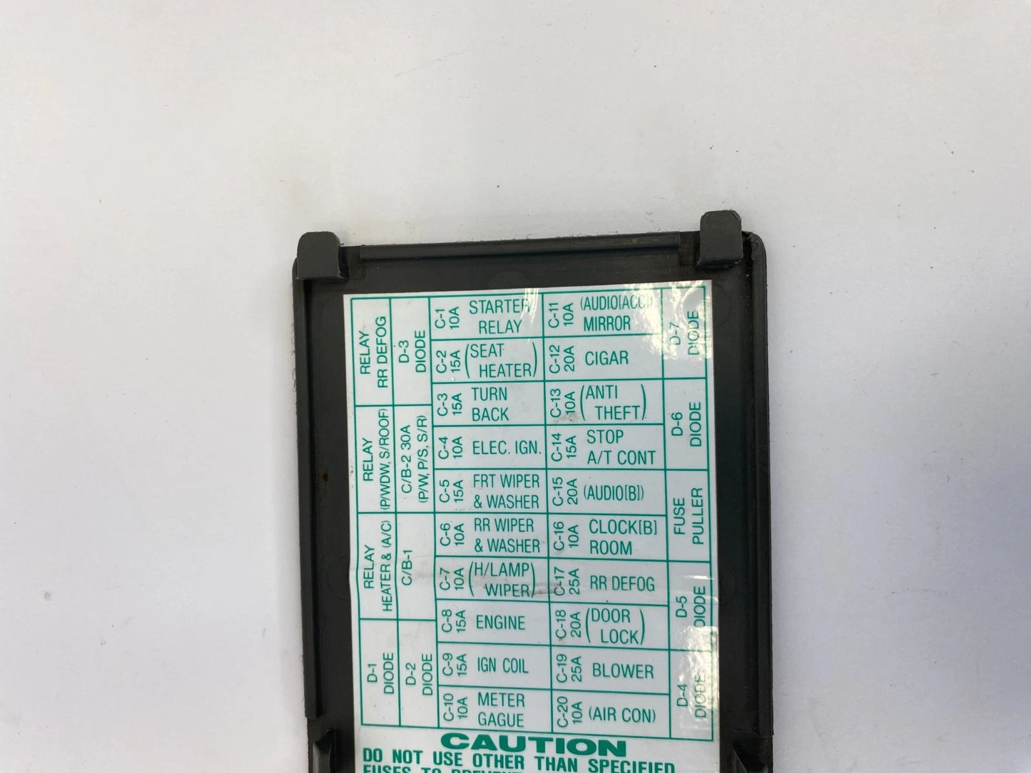 1998-2002 ISUZU TROOPER INTERIOR CABIN FUSE BOX COVER LID DOOR PANEL BLACK OEM