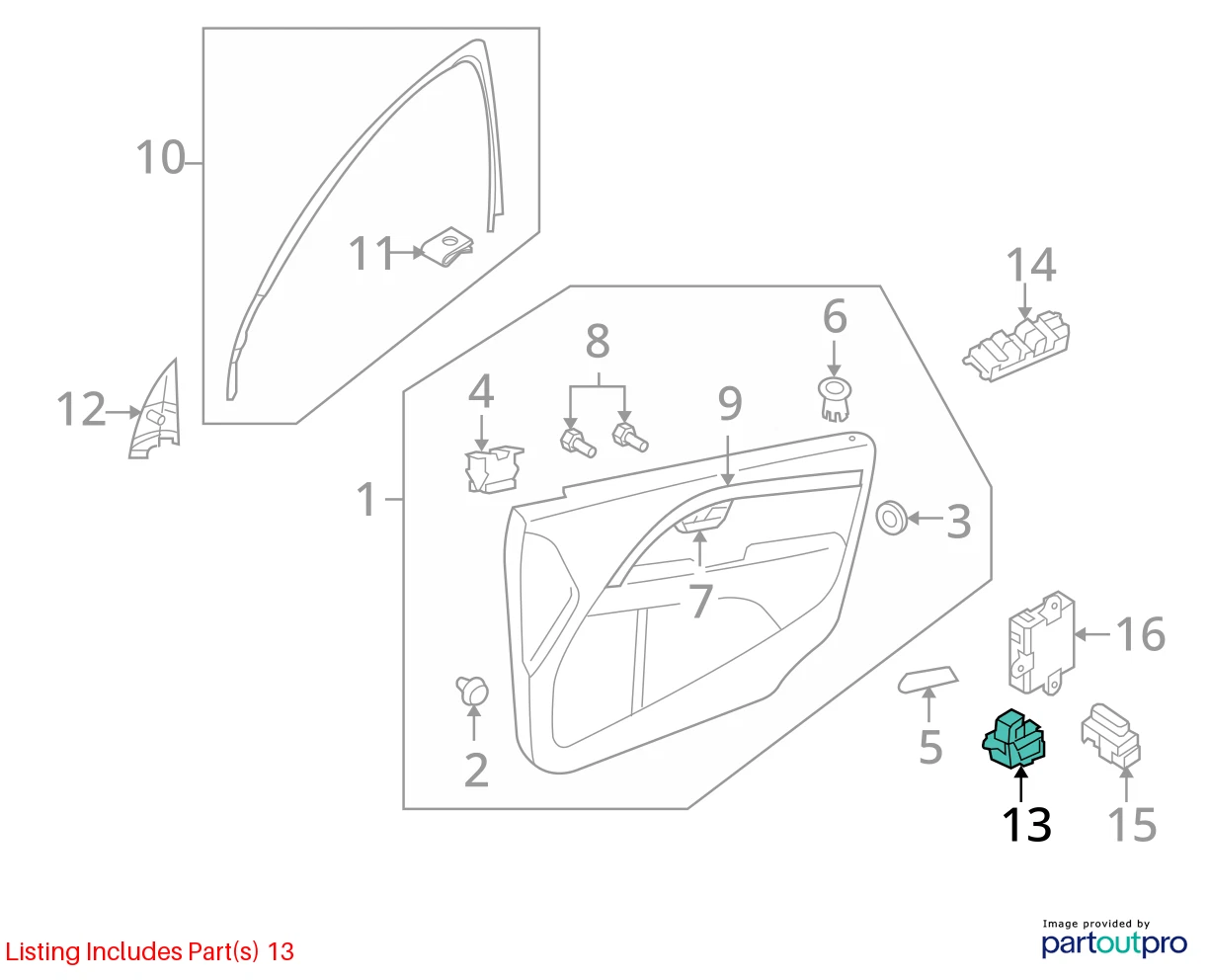 2008-2016 VOLVO XC70 FRONT RIGHT PASSENGER DOOR POWER WINDOW SWITCH 30773272 OEM