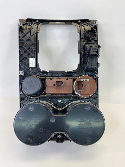 11-14 VW TOUAREG CENTER CONSOLE SHIFT PLATE TRIM W/ TRACTION SWITCH & CUP HOLDER