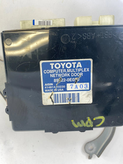 2007-2009 LEXUS RX350 3.5L MULTIPLEX NETWORK DOOR CONTROL MODULE 89222-0E020