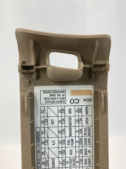 03-07 HONDA ACCORD LEFT SIDE FUSE BOX DOOR LID COVER BEZEL 83162-SDA-A000 OEM