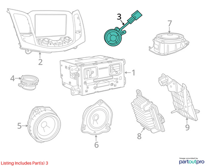2013-2015 CHEVY MALIBU FR WINDSHIELD A-PILLAR TWEETER SPEAKER AUDIO 25868166 OEM