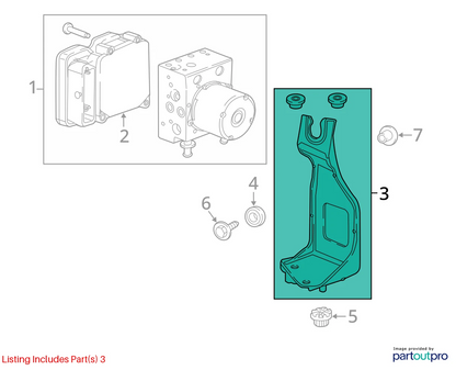 2016-2019 CHEVROLET CRUZE 1.4L ABS PUMP BRAKE SUPPORT BRACKET HOLDER 39017042