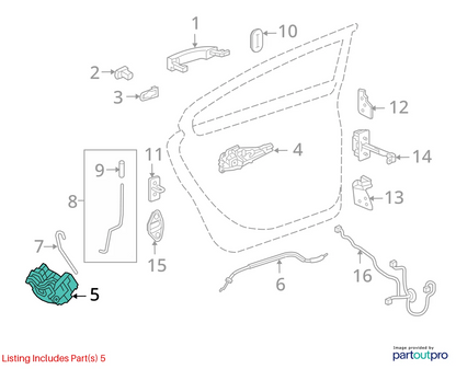 2012 BUICK REGAL REAR BACK LEFT DOOR LOCK LATCH RELEASE ACTUATOR 13579531 OEM