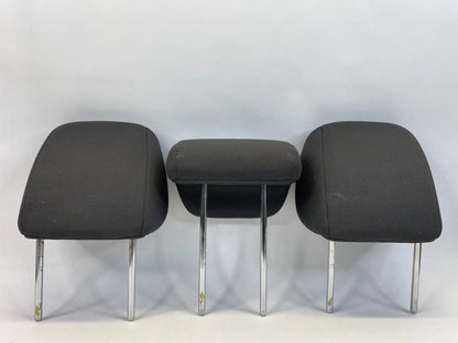 2010 2011 KIA SOUL REAR HEADRESTS RIGHT LEFT CENTER SET OF 3 BLACK CLOTH OEM