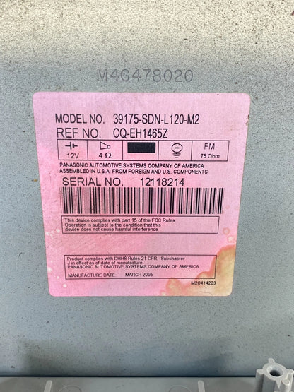 03-07 HONDA ACCORD COUPE 6CD CHANGER RADIO CLIMATE CONTROL 39175SDNL120M2 OEM