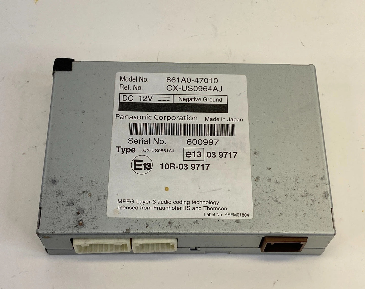 2010-2011 TOYOTA PRIUS MULTIMEDIA INTERFACE CONTROL MODULE OEM 861A0-47010