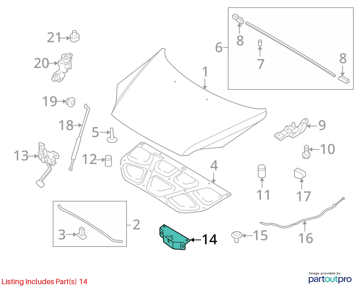 2005-2010 KIA SPORTAGE COVER HOOD LOCK LATCH TRIM 81195-1F000 OEM