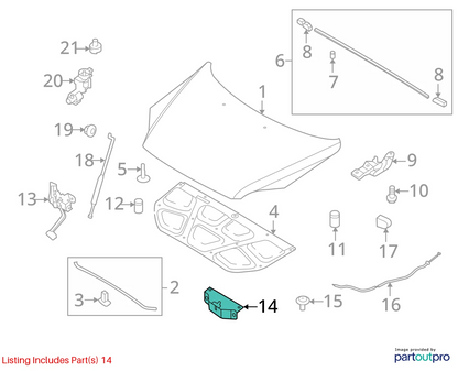 2005-2010 KIA SPORTAGE COVER HOOD LOCK LATCH TRIM 81195-1F000 OEM