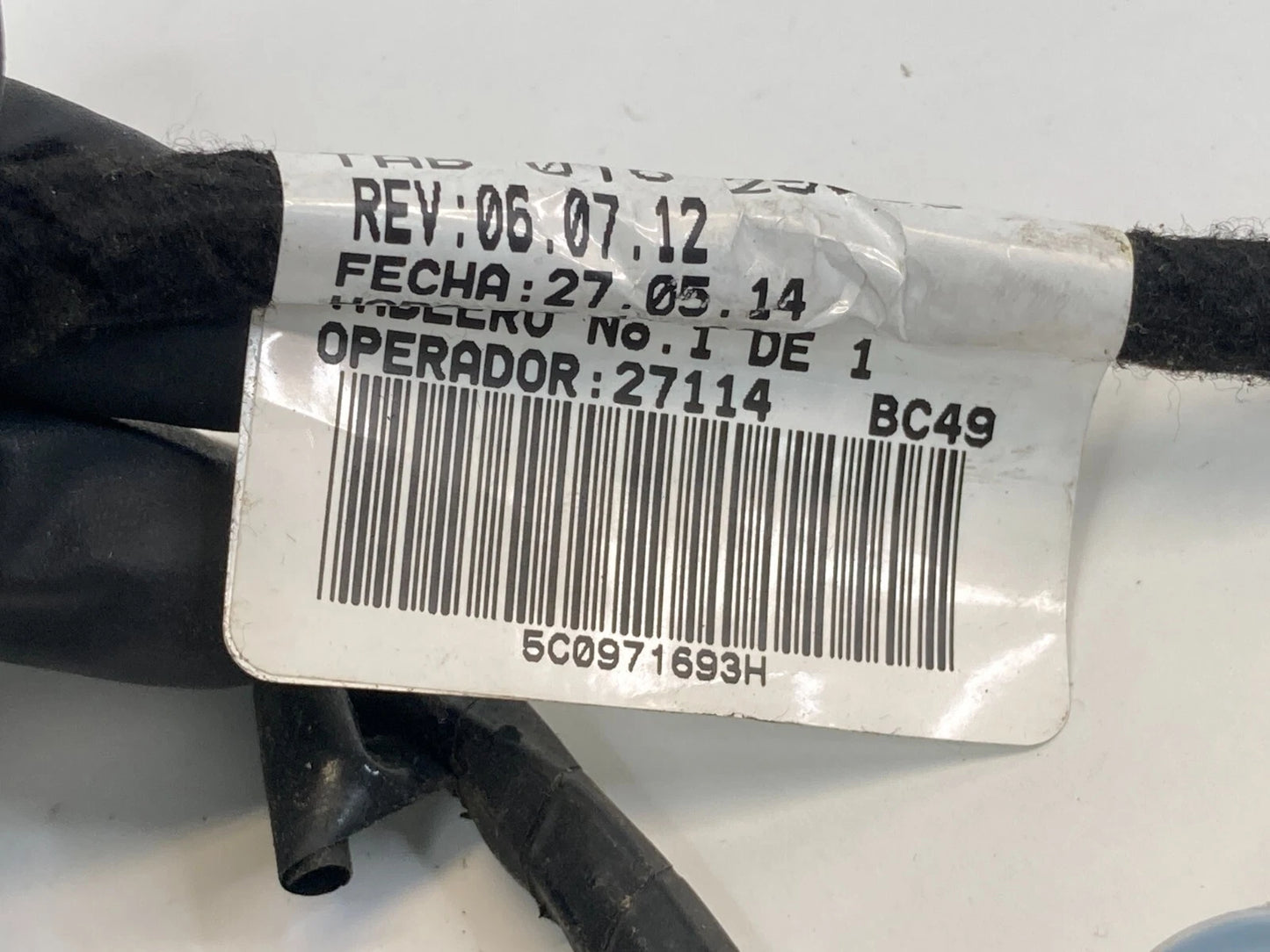 2011-2014 VOLKSWAGEN JETTA REAR LEFT SIDE DOOR HARNESS WIRE WIRING 5C0971693H