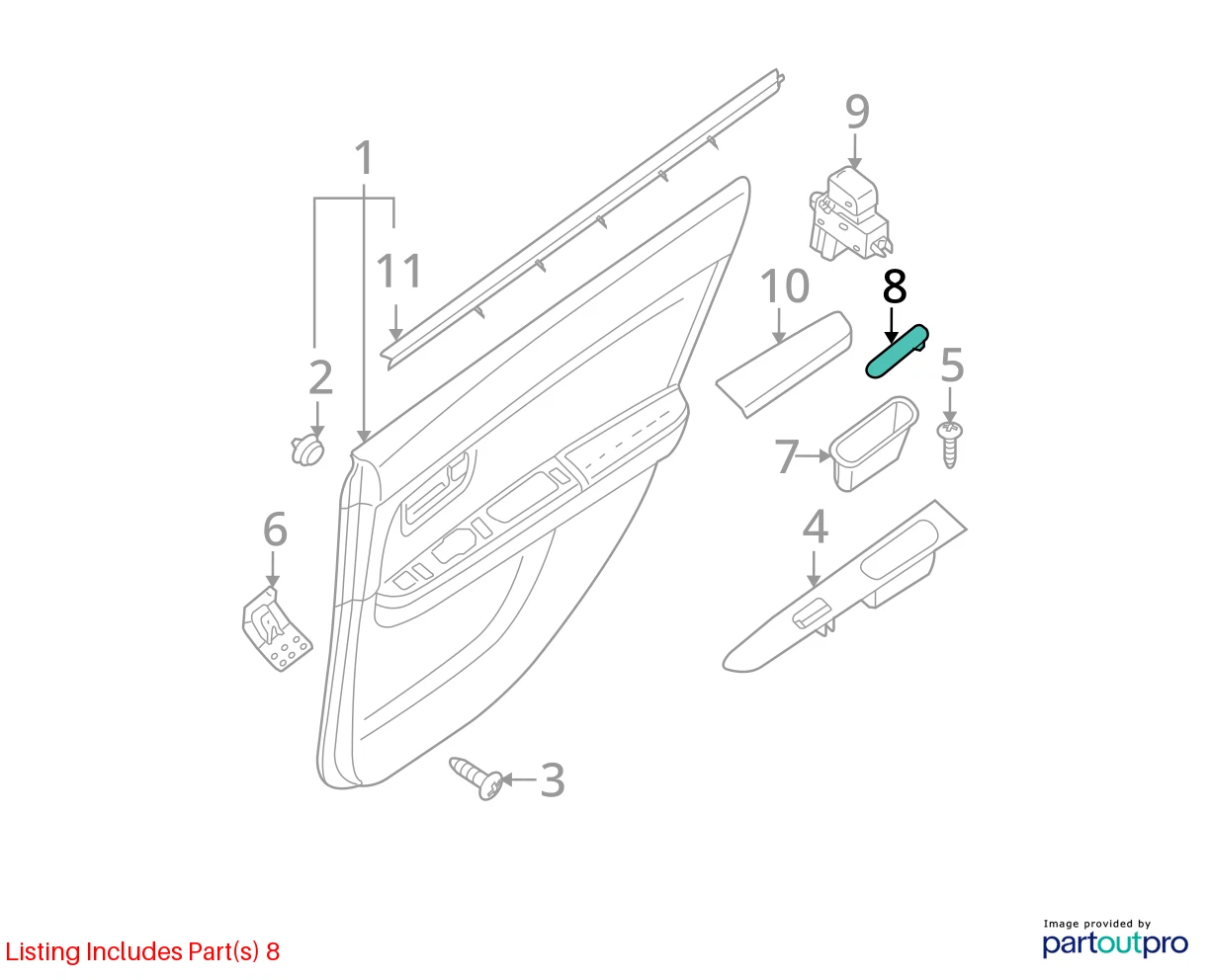 2007-2009 NISSAN SENTRA FRONT LEFT SIDE DOOR PULL HANDLE SCREW COVER 80944-ET000