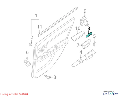 2007-2009 NISSAN SENTRA FRONT LEFT SIDE DOOR PULL HANDLE SCREW COVER 80944-ET000