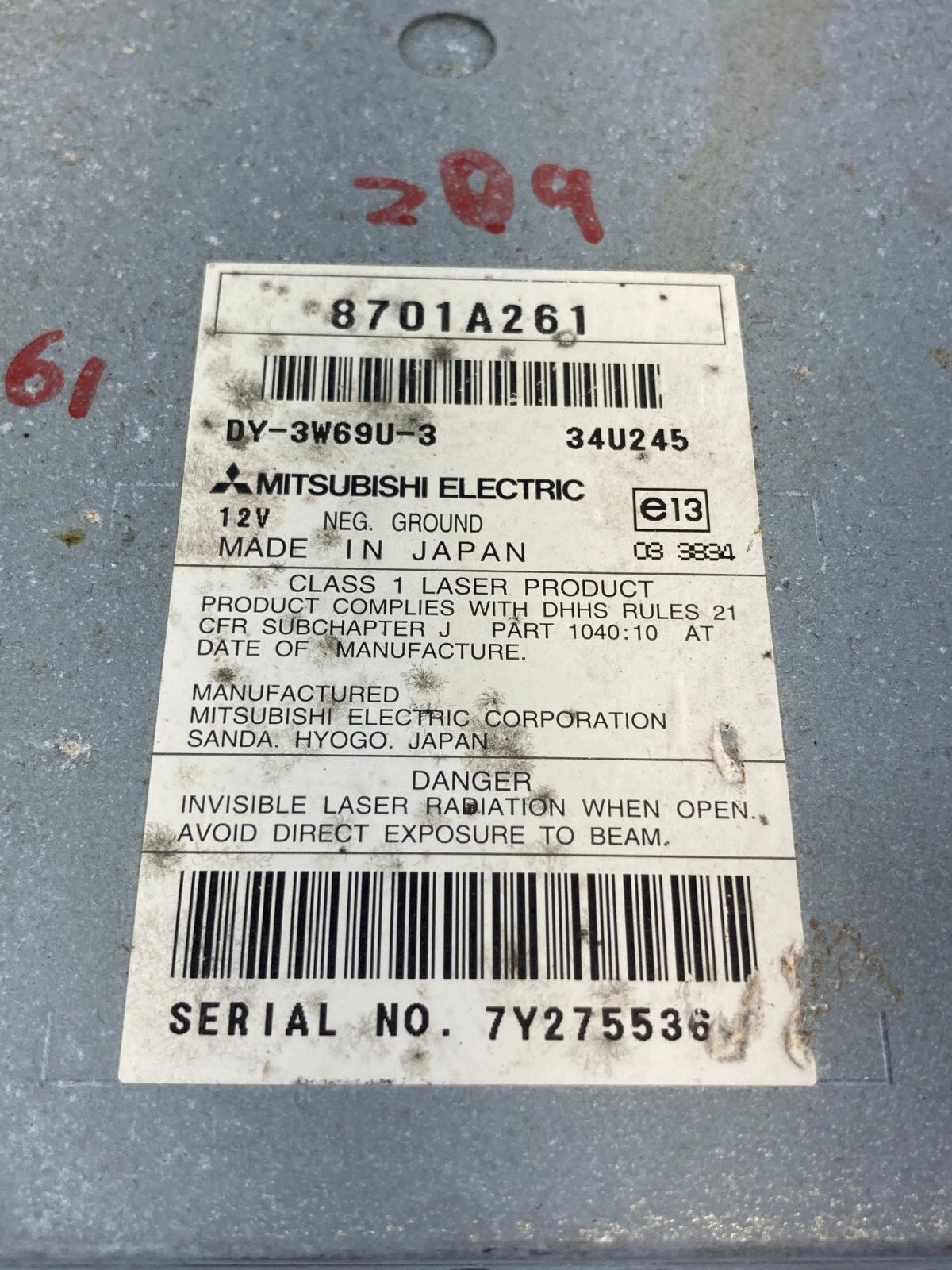 2007-2010 MITSUBISHI OUTLANDER RADIO STEREO AUDIO RECEIVER UNIT 8701A261 OEM