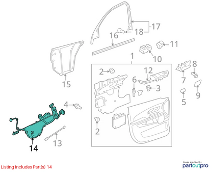 10 11 CHEVROLET EQUINOX FRONT LEFT SIDE DOOR WIRING WIRE HARNESS 20863664 OEM