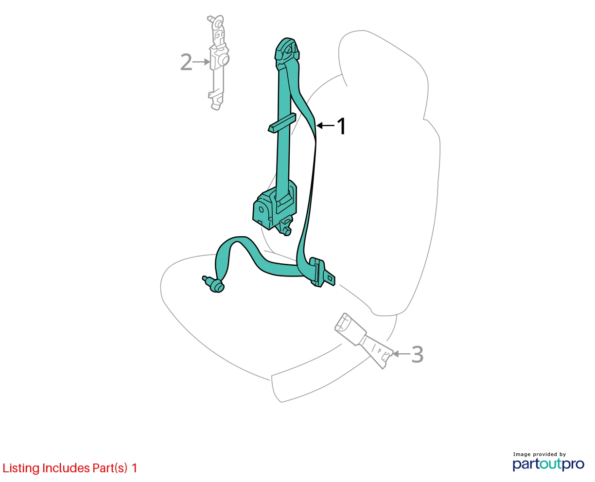 2006-2011 KIA RIO RIO5 FRONT RIGHT PASSENGER SEAT BELT RETRACTOR ASSEMBLY OEM
