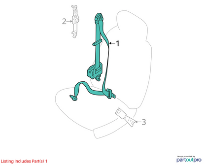 2006-2011 KIA RIO RIO5 FRONT RIGHT PASSENGER SEAT BELT RETRACTOR ASSEMBLY OEM