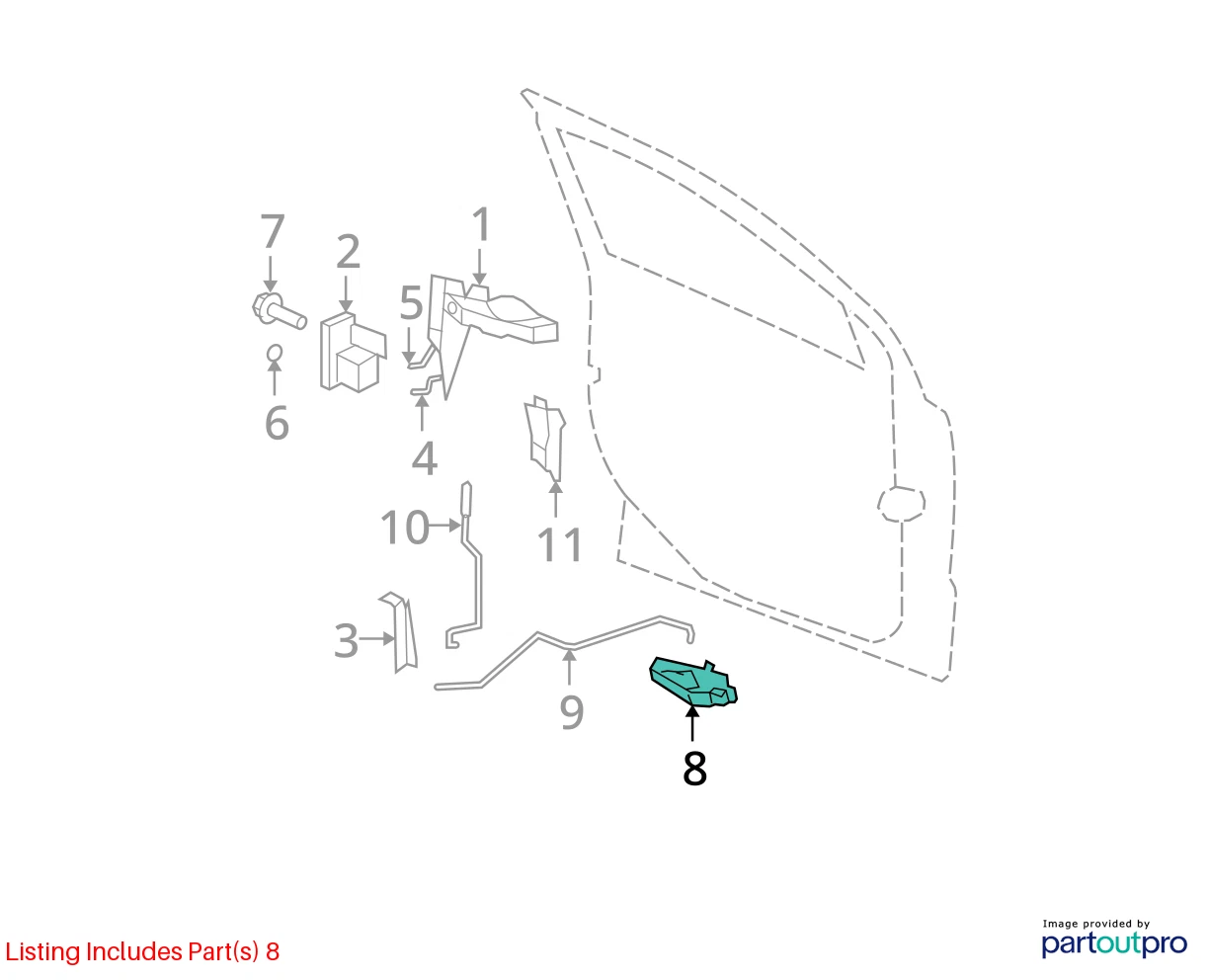 2010-2012 DODGE CALIBER REAR LEFT BACK SIDE INNER DOOR HANDLE 1NS13SZ0AA OEM