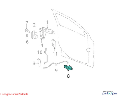 2010-2012 DODGE CALIBER REAR LEFT BACK SIDE INNER DOOR HANDLE 1NS13SZ0AA OEM